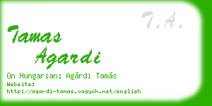 tamas agardi business card